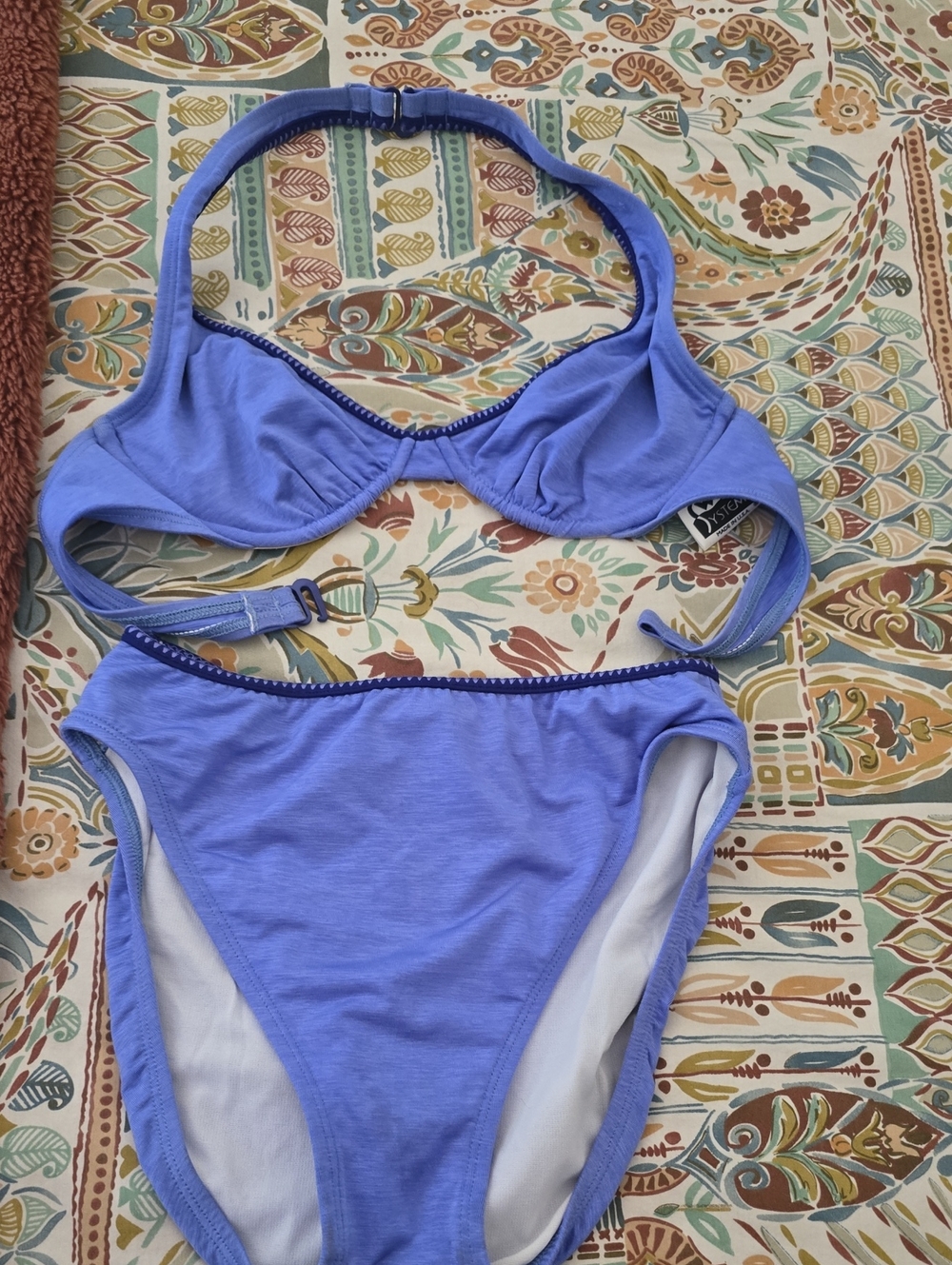 Womens Purple Two-Piece High Waisted Swim Set Size Medium